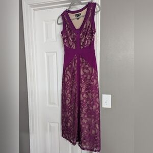 Elegant Magenta Lace Dress size Petite S